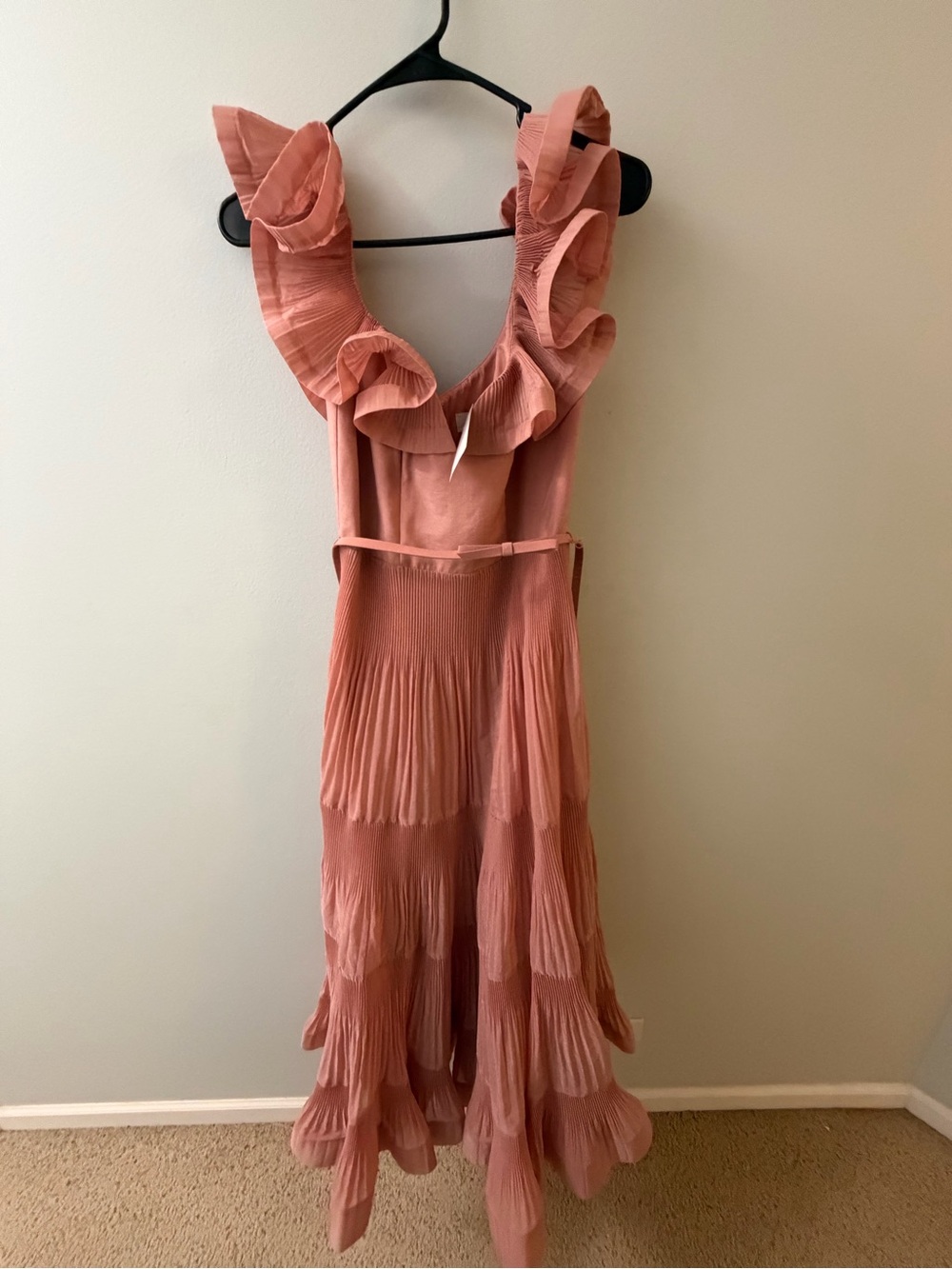 Zimmermann Dusty Rose Ruffle Tiered Maxi Dress ( Size 1)